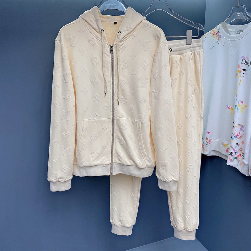 Sure to sell out? Louis Vuitton hoodie replica [top and bottom set] white vus95637