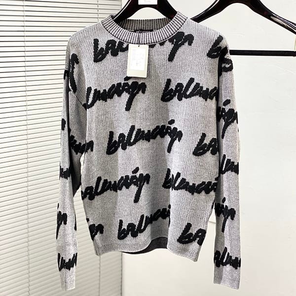 Immediate shipping Balenciaga Jacquard logo wool over knit fake baq85142