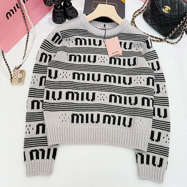 Miu Miu logo cashmere sweater replica myb25241