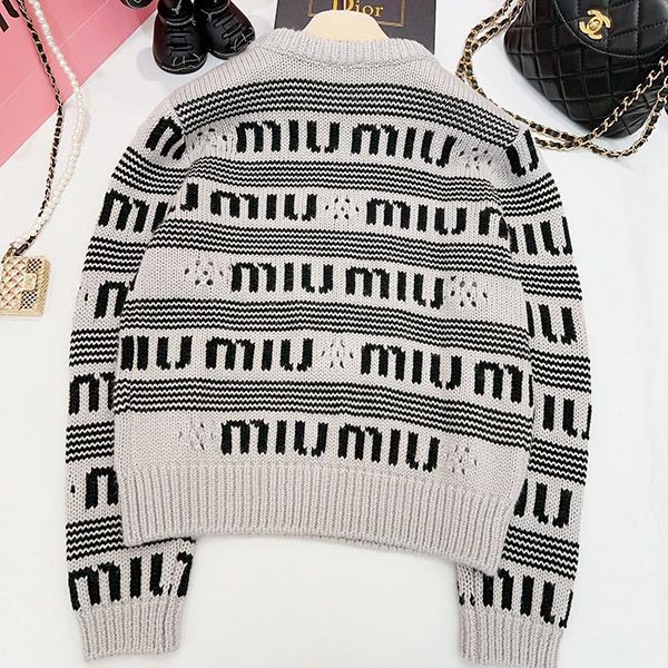 Miu Miu logo cashmere sweater replica myb25241