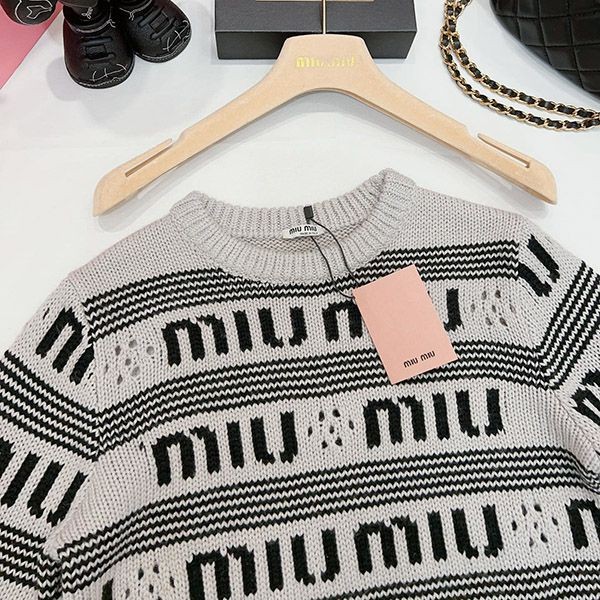 Miu Miu logo cashmere sweater replica myb25241