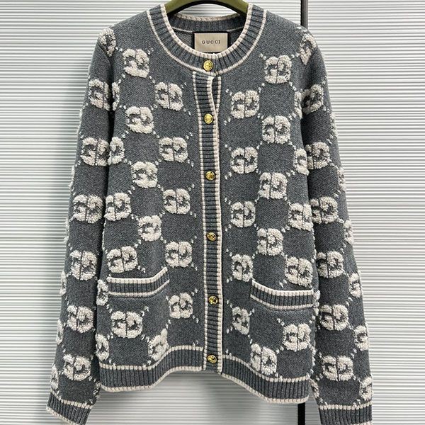 Gucci wool boucle jacquard cardigan guf26860