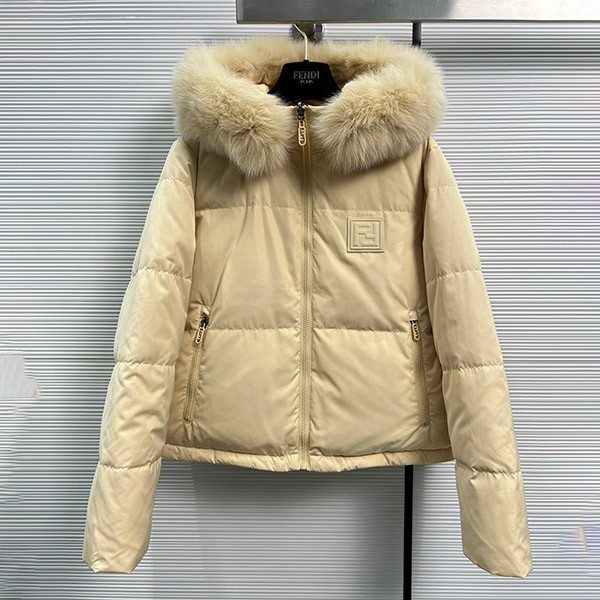 Fendi down jacket replica nylon reversible fur logo fed82522