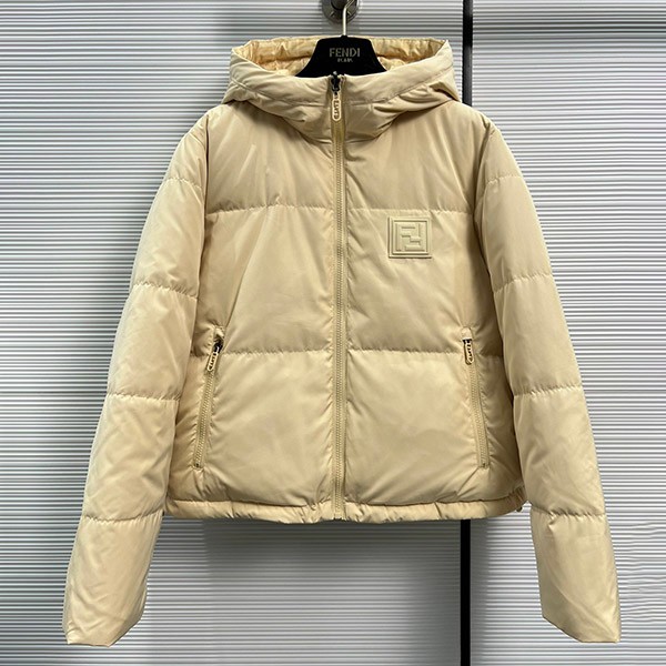 Fendi down jacket replica nylon reversible fur logo fed82522