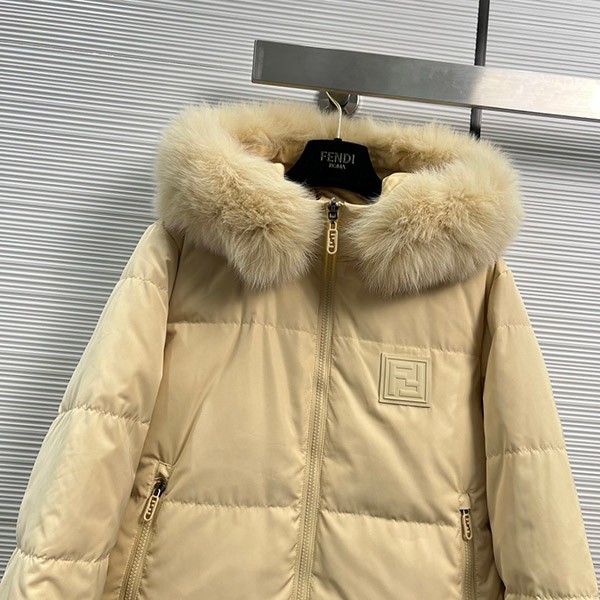 Fendi down jacket replica nylon reversible fur logo fed82522