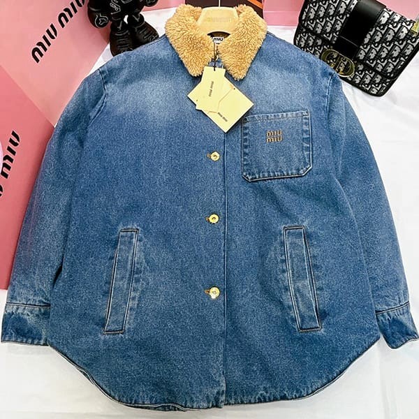 Hard to find Miu Miu replica embroidered denim blouson shirt myc87179 Hard to find Miu Miu replica embroidered denim blouson shirt myc87179