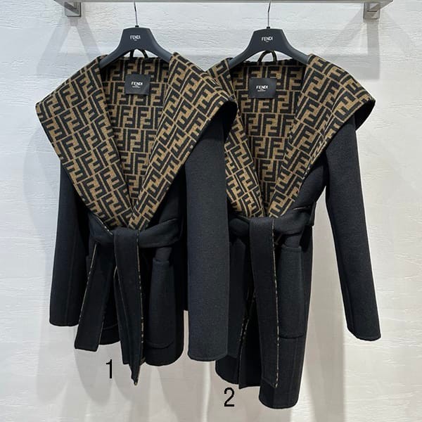 Attention ★ Fendi Replica Beige Wool Jacket Reversible feu52617