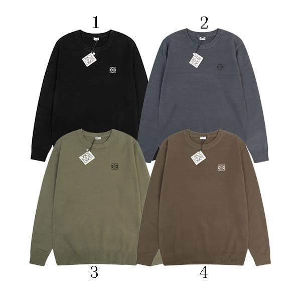 [Great Deal] Loewe Anagram Sweater with Logo Embroidery, Replica, 4 Colors, loq26282