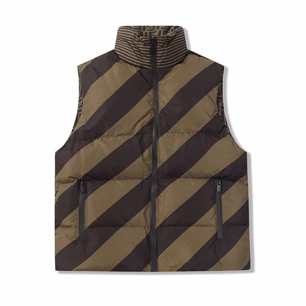 Fendi replica FF Zucca Pecan reversible short down vest fem02518