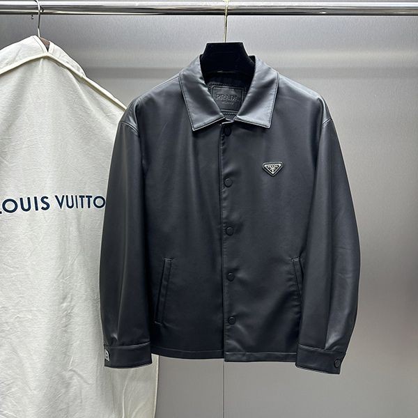 Extremely rare! Prada lapel men's sheepskin jacket, grade N, puq76545