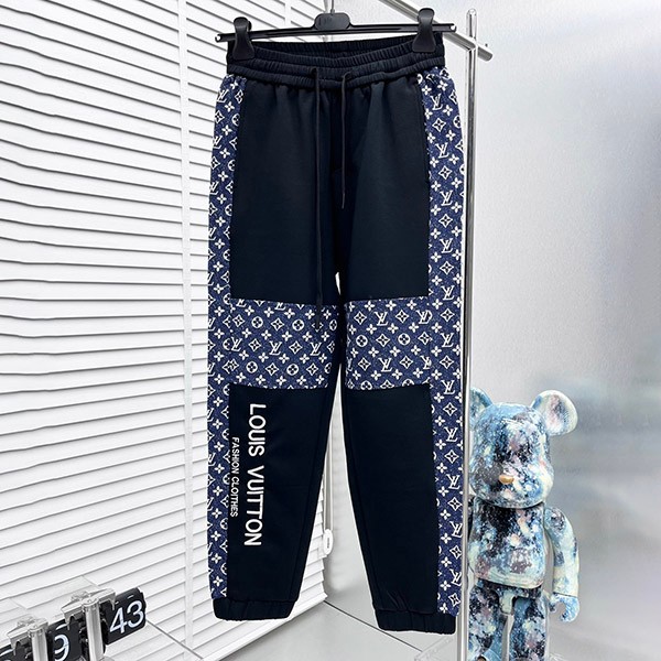 Louis Vuitton replica tricolor monogram jogging pants vus86045