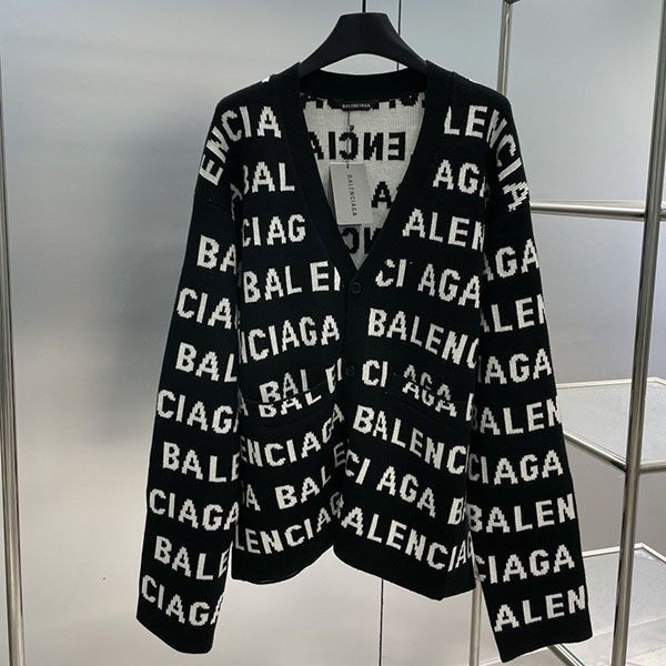 Secured Balenciaga Allover Cardigan LOGO bah25032