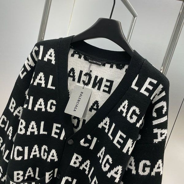 Secured Balenciaga Allover Cardigan LOGO bah25032