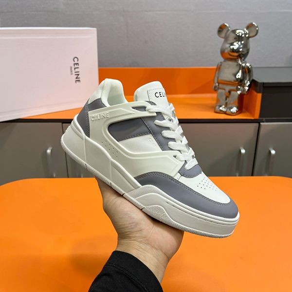 Celine CT-07 Replica Rubber Trim Leather Lace-up Sneakers Cey07833
