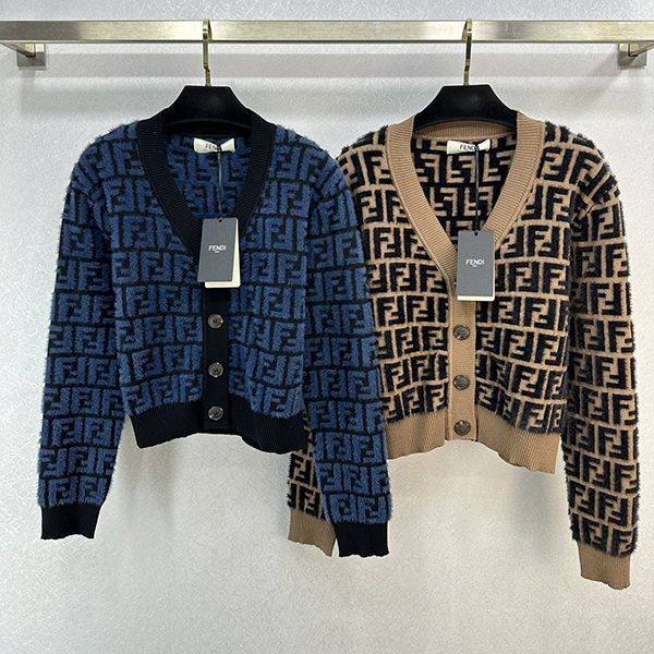 [Fendi] FF logo knit cardigan, imitation, 2 colors, [popular item] fed72445