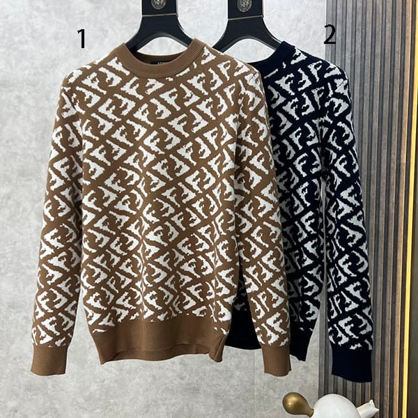 Attention ★ Fendi replica FF crochet motif cashmere high neck sweater 2 colors feg65715 Attention ★ Fendi replica FF crochet motif cashmere high neck sweater 2 colors feg65715