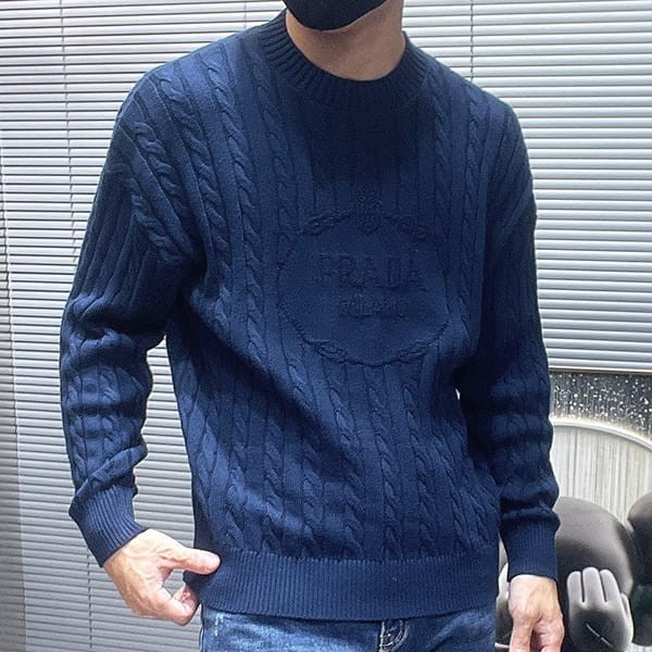 Attention ★ Prada Replica Wool Cashmere Crew Neck Sweater pus78043