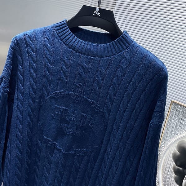 Attention ★ Prada Replica Wool Cashmere Crew Neck Sweater pus78043