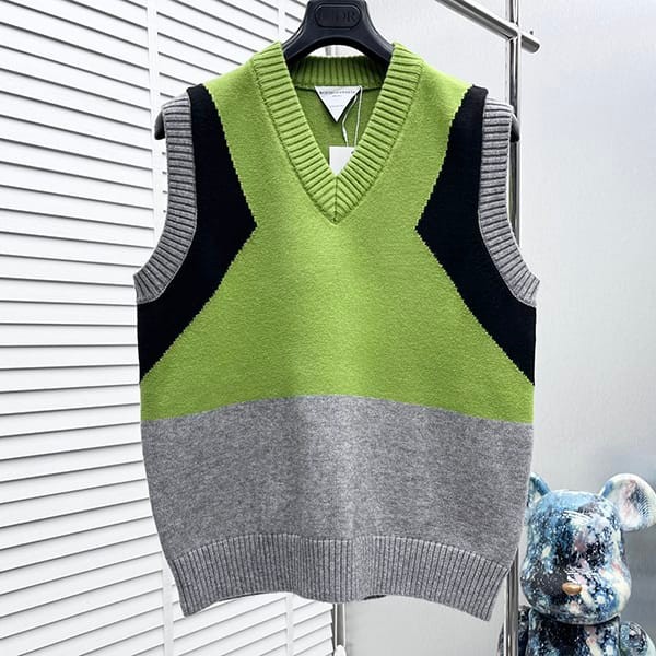 Tracking included: Fake Bottega Veneta jacquard collar wool gilet vest bop99161