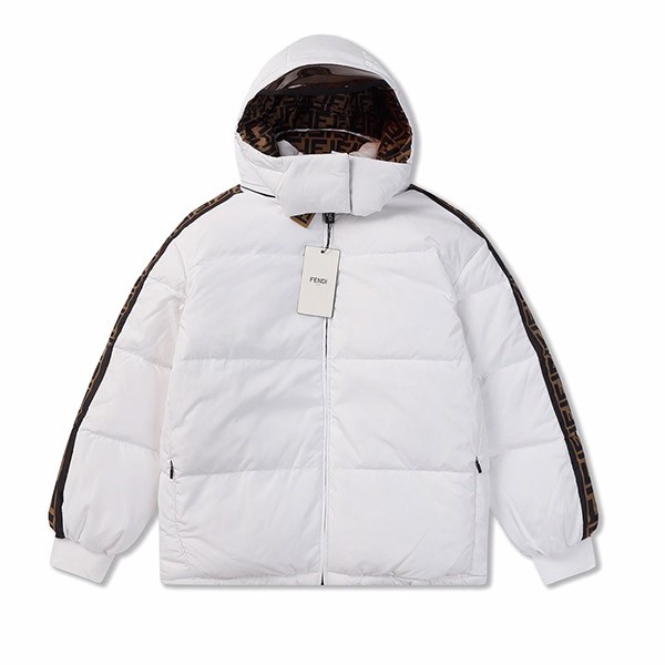 Fendi FF logo reversible down jacket replica fee31585