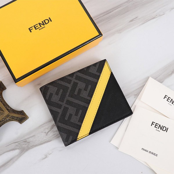 Fendi FF Fabric Bi-fold Wallet Replica Immediate Delivery fej91310 Fendi FF Fabric Bi-fold Wallet Replica Immediate Delivery fej91310