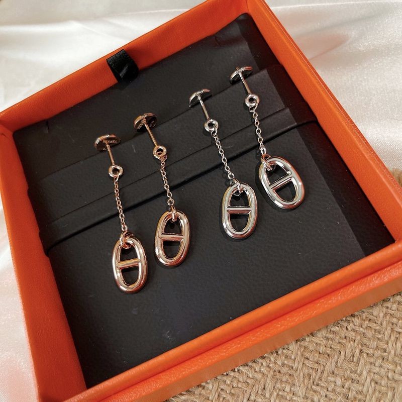 Hermes Farandole PM Replica Chaine d'Ancre 18KPG Earrings 2 Colors H108616B00