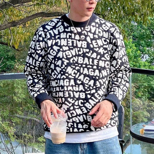 Cute Balenciaga Replica Wool Blend Knit Sweater bai54855