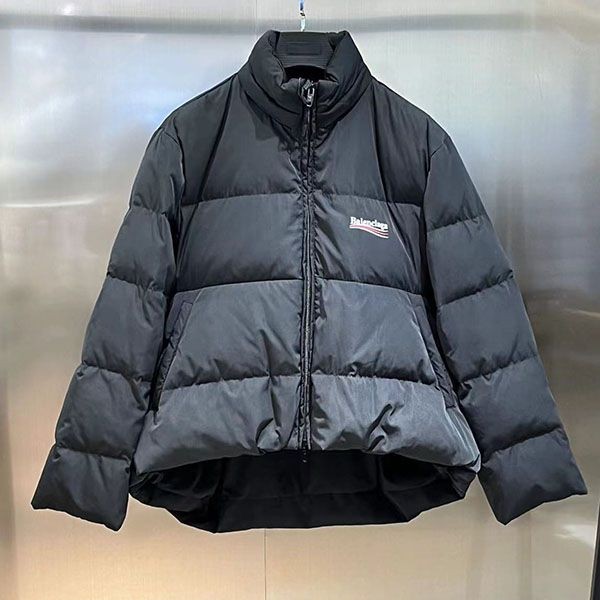 Balenciaga*POLITICAL CAMPAIGN C-SHAPE PUFFER Down Jacket Black bax58161