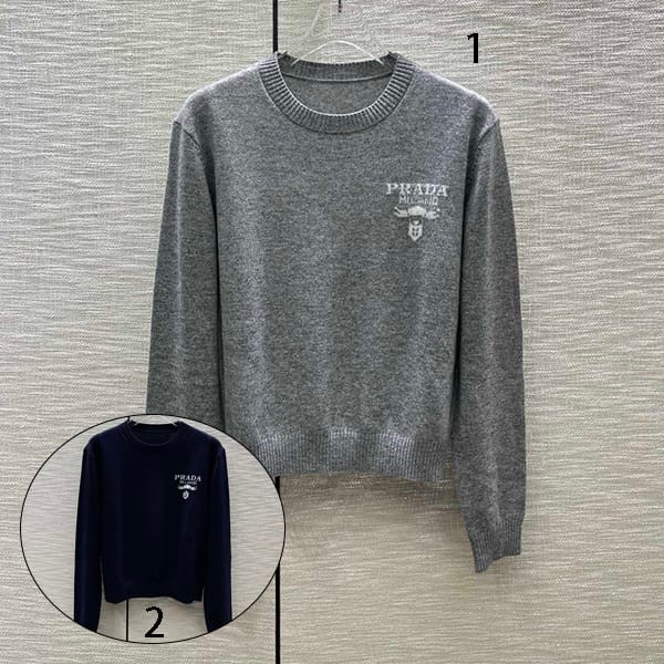 No.1 popular Prada logo cashmere silk sweater replica 2 colors pum73946