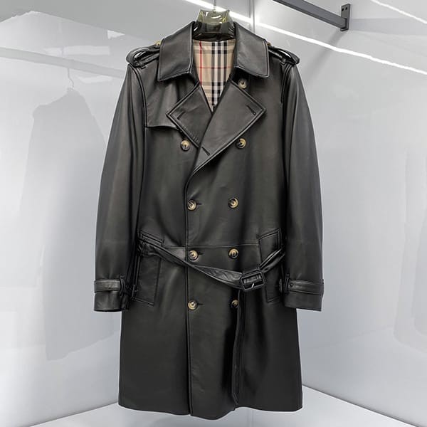 ☆Super popular☆ Burberry replica mid-length heritage trench leather coat Bap11445