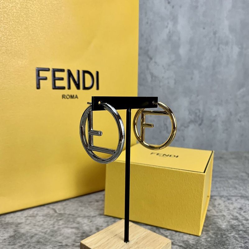 Rare and popular Fendi earrings in gold, silver and rose pink - fake feq60845 Rare and popular Fendi earrings in gold, silver and rose pink - fake feq60845