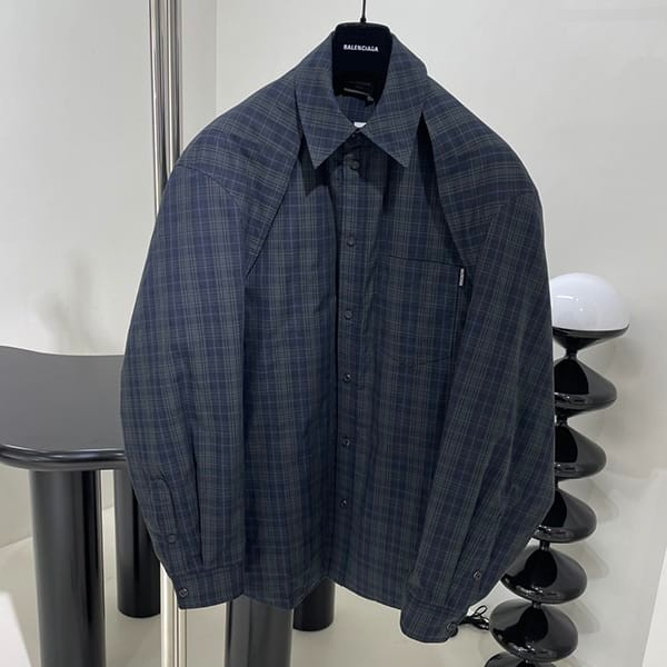 Extremely rare! Replica Balenciaga Cotton Check Oversized Shirt 751728TOM172952