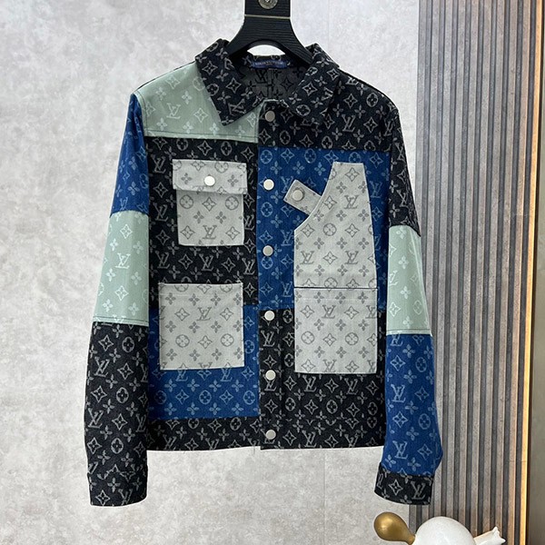 [Fashionable?] Louis Vuitton Denim Jacket Copy Monogram Crazy vux18760