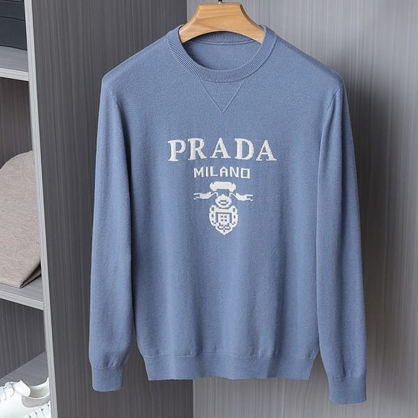 No.1 Popular Prada Replica Wool Cashmere Crew Neck Sweater puz73326