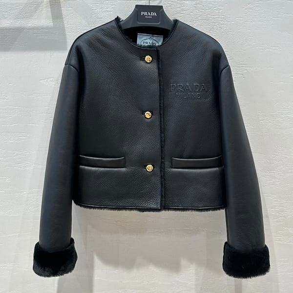 Popular Prada Replica Leather Jacket put96586