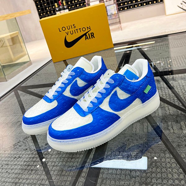 Louis Vuitton x Nike Replica Air Force 1 Low by Virgil Abloh "White/Blue/France" nag33820