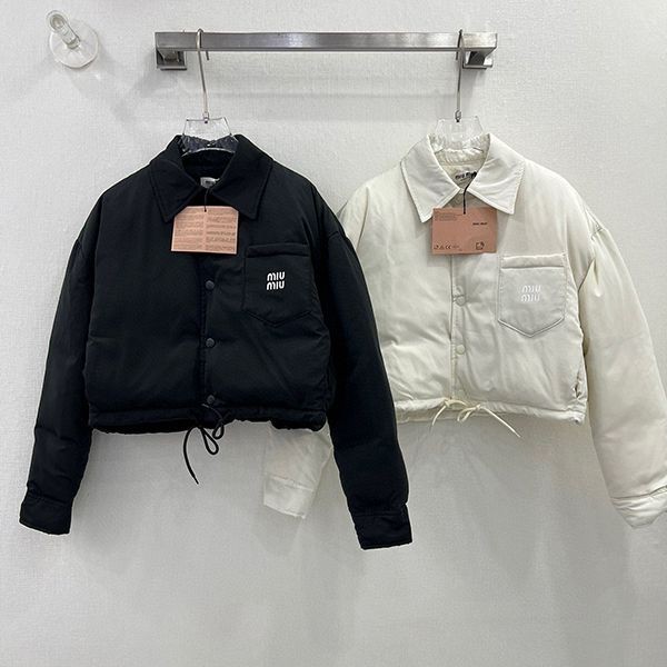 [Miu Miu] Logo nylon replica cropped down jacket myf74867