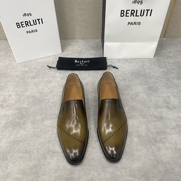 Extremely hard to find? Berluti Cursive Leather Loafers Replica Scritto ber71561