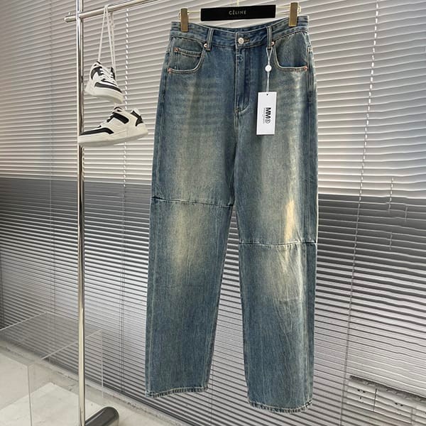 Free shipping MM6 Maison Margiela fake cotton straight denim jeans S52LA0206S30828963