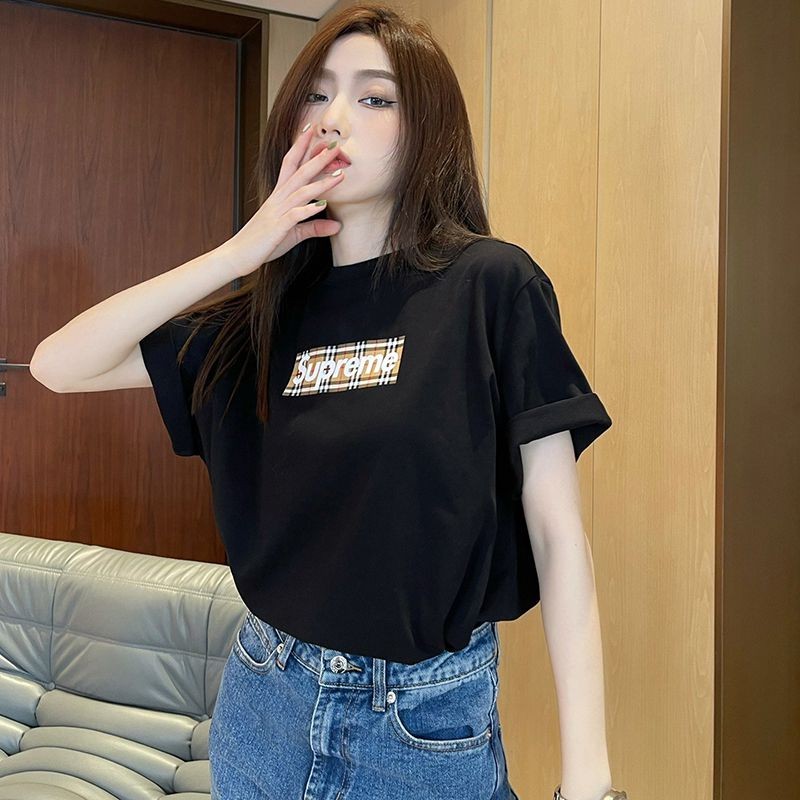 Very popular!! New color collaboration Supreme x Burberry box logo T-shirt copy Sha47487
