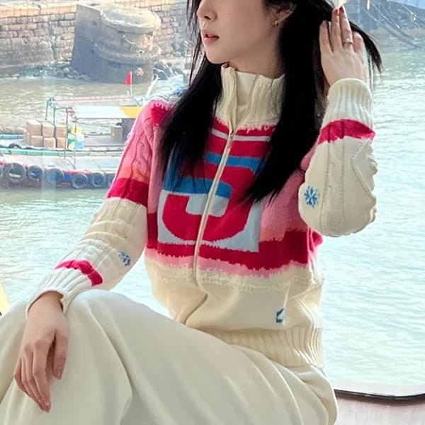 ★Popular in Japan! Fake Chanel Turtleneck Jacquard Knit Sweater shl33707