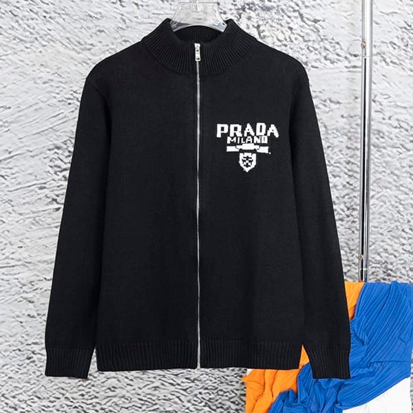 Latest and stylish Prada copy wool cashmere knit cardigan puc00046