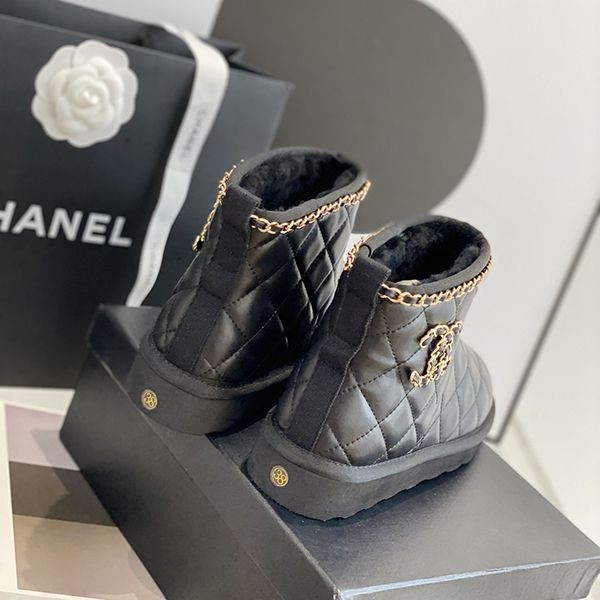 Free shipping Chanel black wool ankle boots replica shf47516