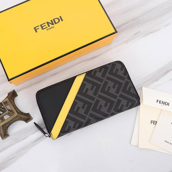 Fendi FF logo wallet long wallet copy zip leather 7M0210A Fendi FF logo wallet long wallet copy zip leather 7M0210A