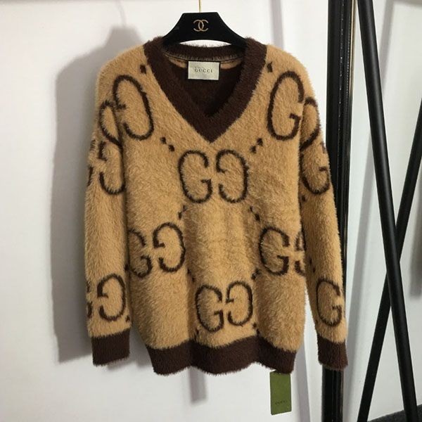 Gucci GG Jacquard Replica Boucle Wool Sweater guo71554 Gucci GG Jacquard Replica Boucle Wool Sweater guo71554