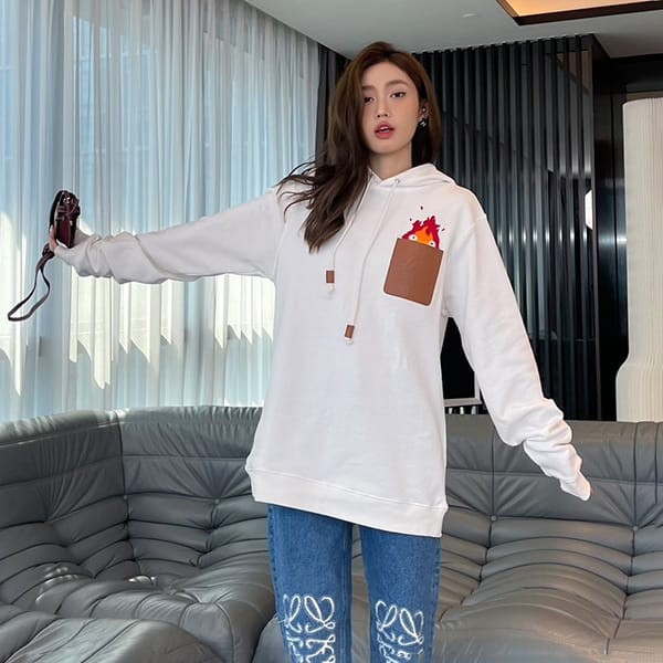 Battle for Loewe Howl's Moving Castle Replica Calcifer Leather Patch Hoodie lod95638 Battle for Loewe Howl's Moving Castle Replica Calcifer Leather Patch Hoodie lod95638