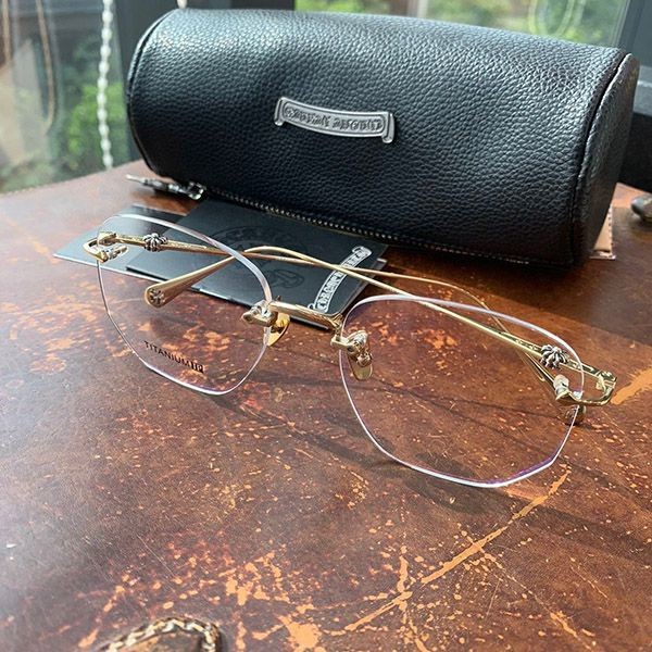 Immediate shipping Chrome Hearts Metal Frame Glasses Gold Kup41026