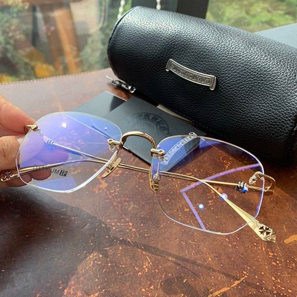 Immediate shipping Chrome Hearts Metal Frame Glasses Gold Kup41026