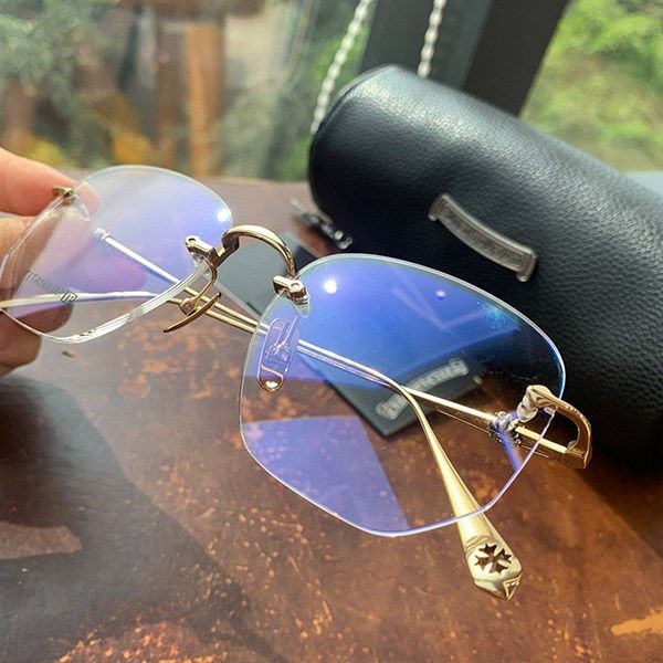 Immediate shipping Chrome Hearts Metal Frame Glasses Gold Kup41026