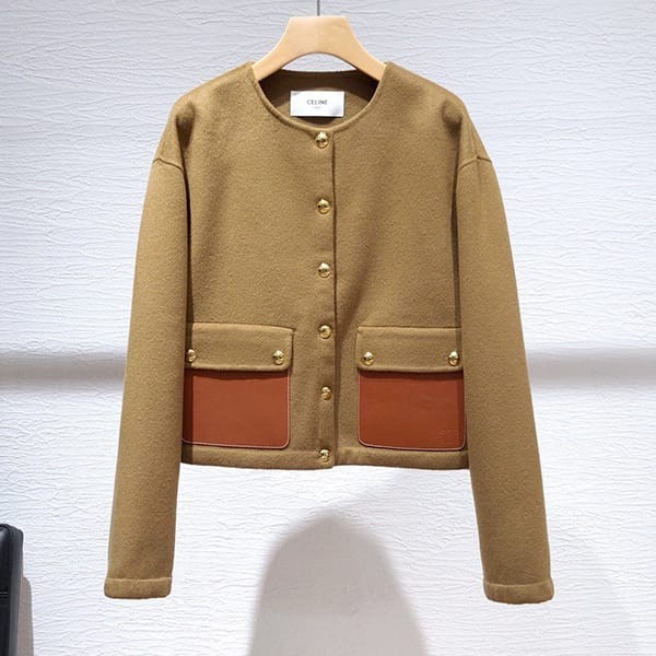 Love at first sight? Celine replica silk tweed cardigan jacket Cej25939